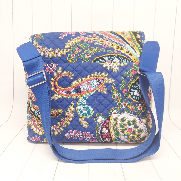 Vera Bradley Blue Romantic Paisley Messenger Women's Bag - Picture 4 of 15